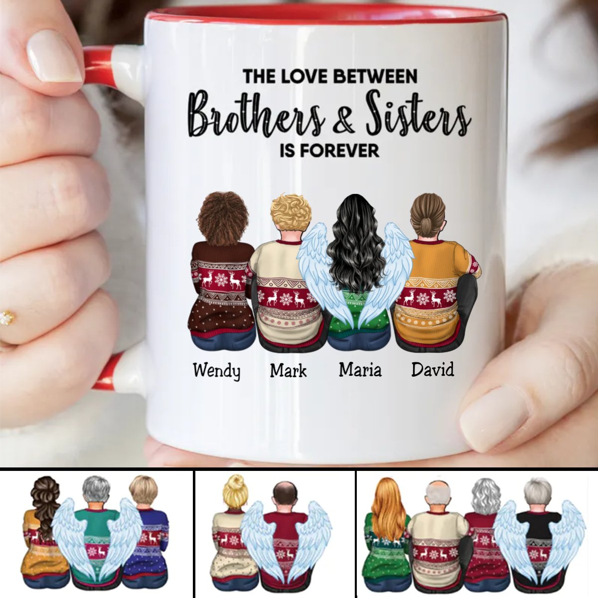 Brothers &amp; Sisters - The Love Between Brothers &amp; Sisters Is Forever - Personalized Accent Mug