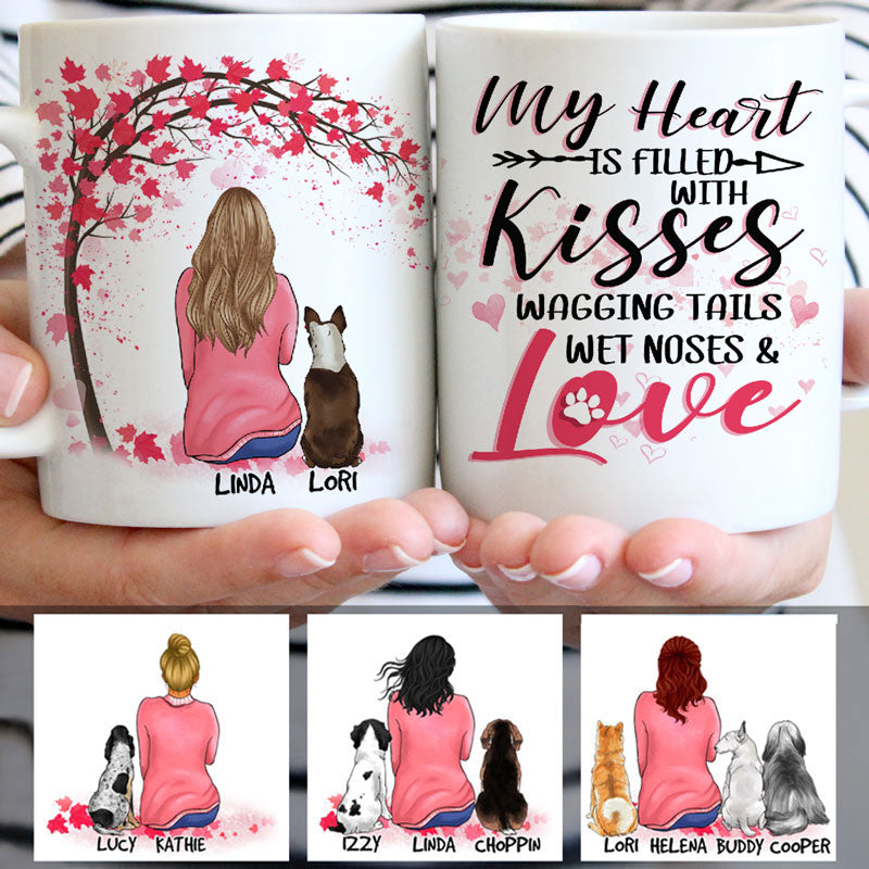 Filled With Love, Red Tree, Personalized Mugs, Custom Gifts For Dog Lovers