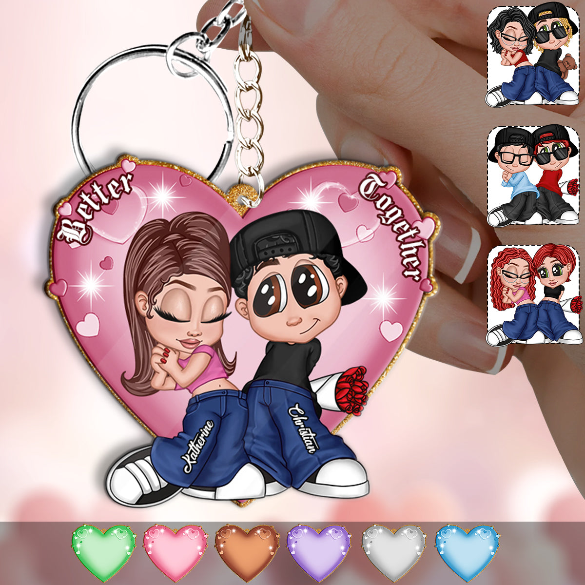 Y2k Couple - Personalized Couple Keychain