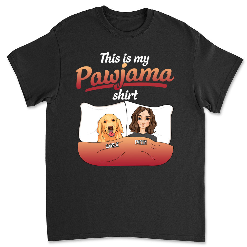 Pajama With Pet Personalized Dog Parents Custom Unisex T-shirt