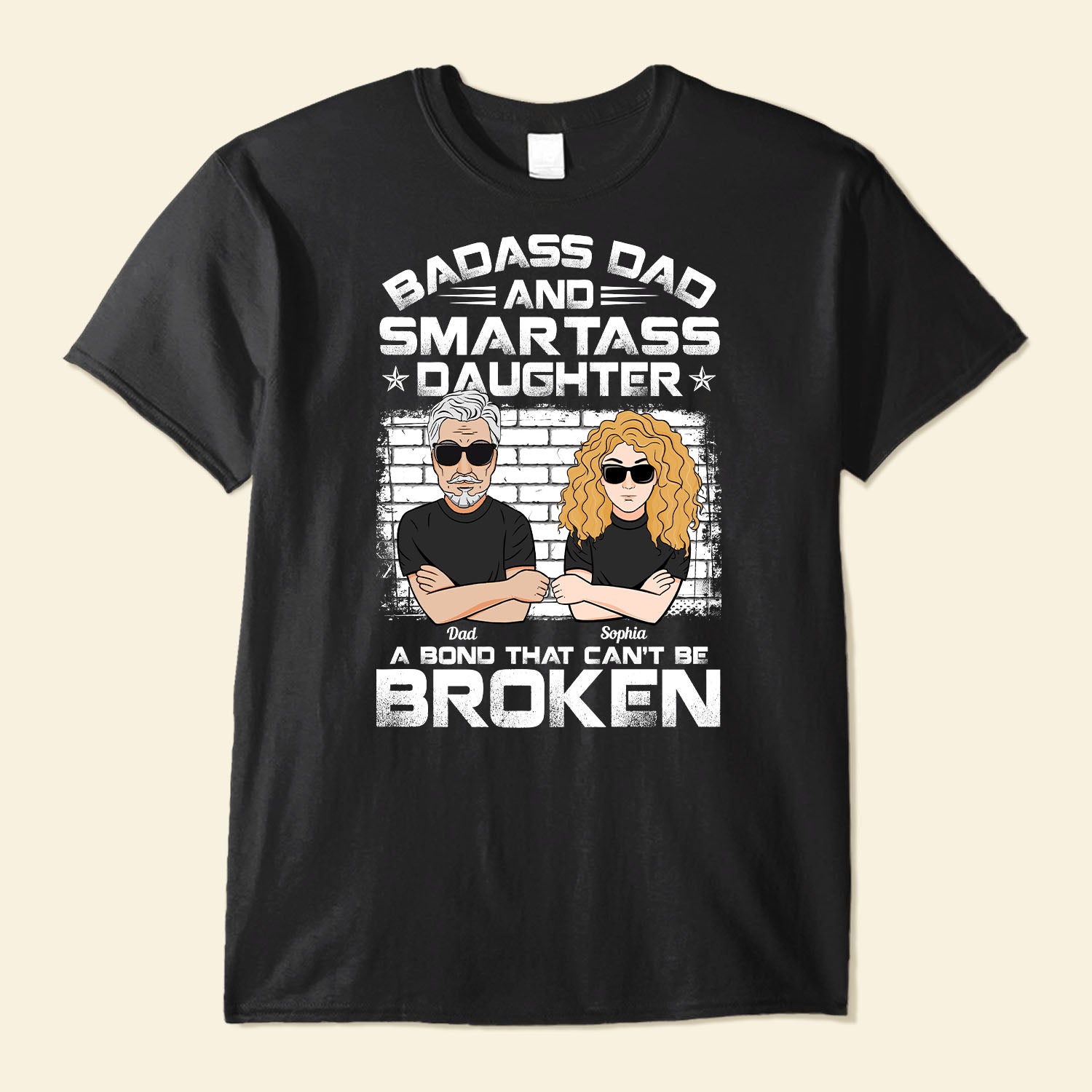 Badass Dad & Smartass Daughter Personalized T-shirt - Perfect Gift!