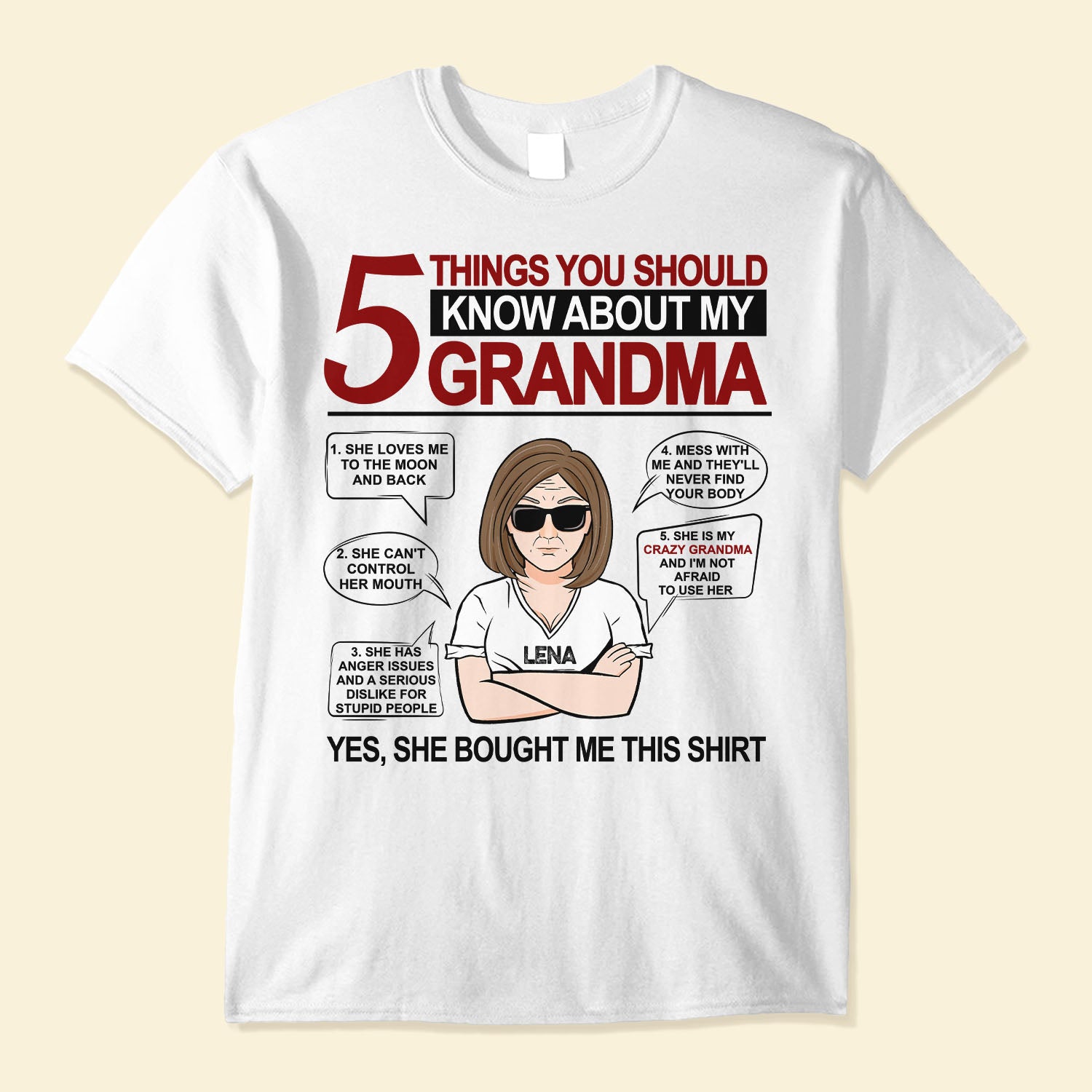 5 Things You Should Know About My Grandma - Personalized Shirt - Back To School, First Day Of School, Funny Gift For Grandkids, Grandchildren, Grandson, Granddaughter