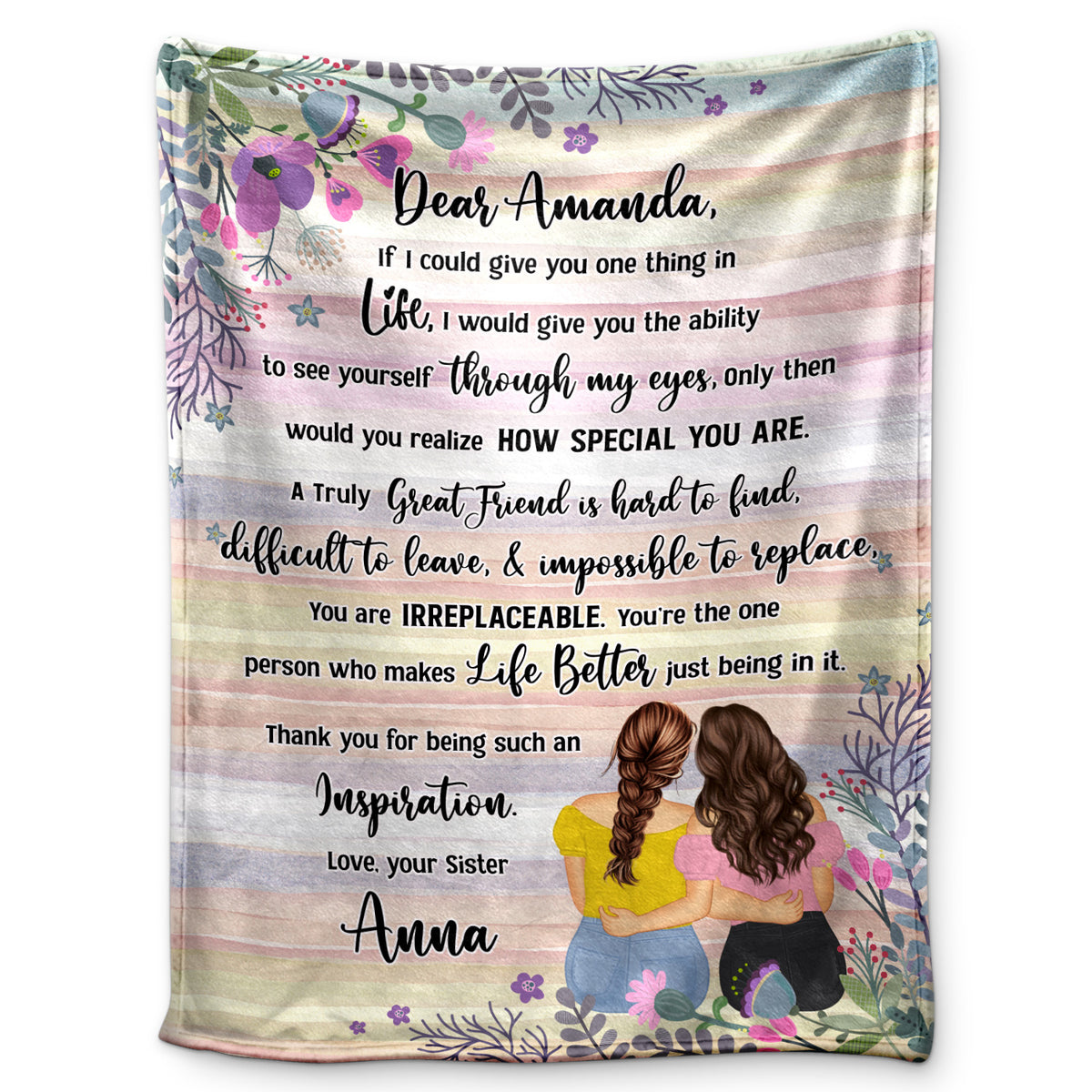 Through My Eyes Custom Gift For Besties Bff Sisters Personalized Fleece Blanket