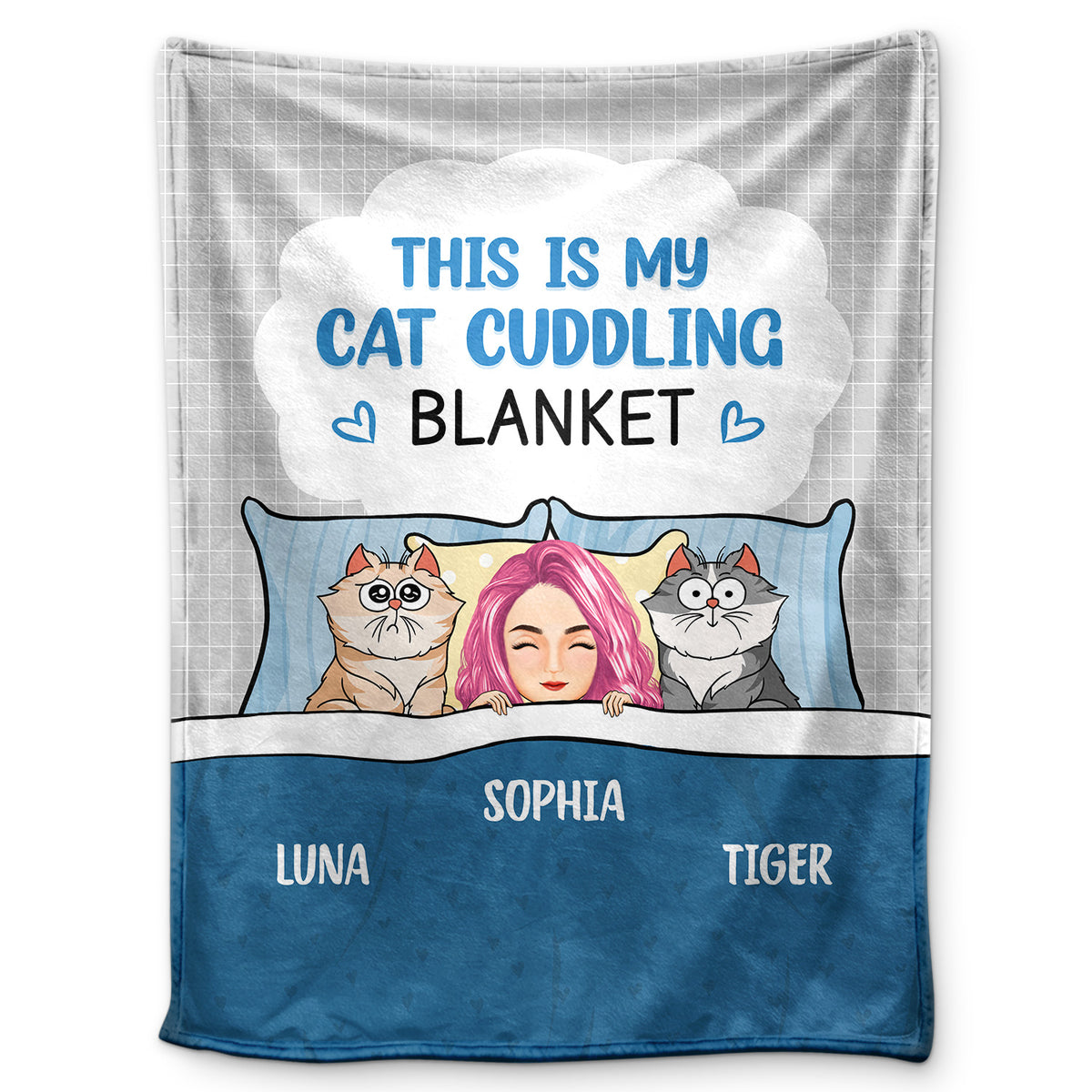 This Is My Cat Cuddling Cozy Custom Gift For Cat Lovers Personalized Fleece Blanket