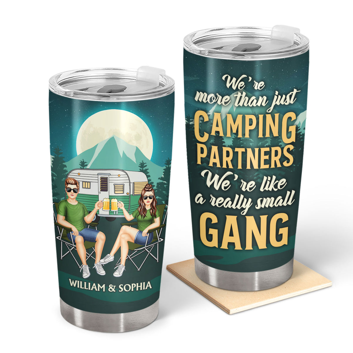 We're More Than Just Camping Partners Custom Personalized Stainless Steel Tumbler