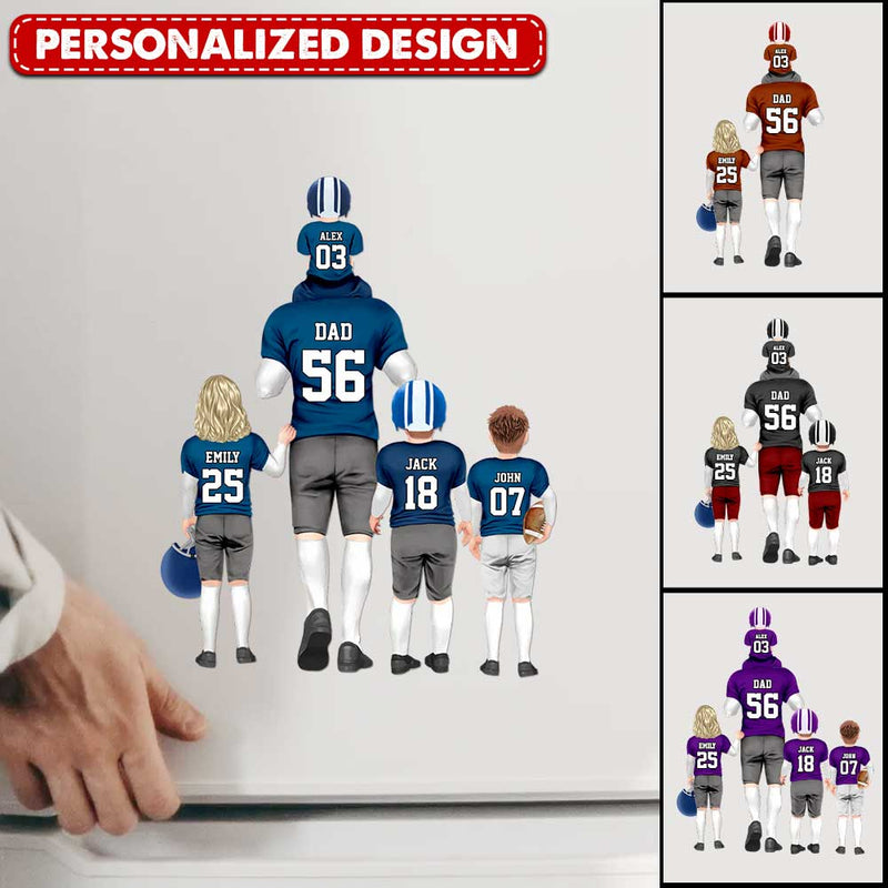 Personalized American Football Dad & Kids Sticker Decal