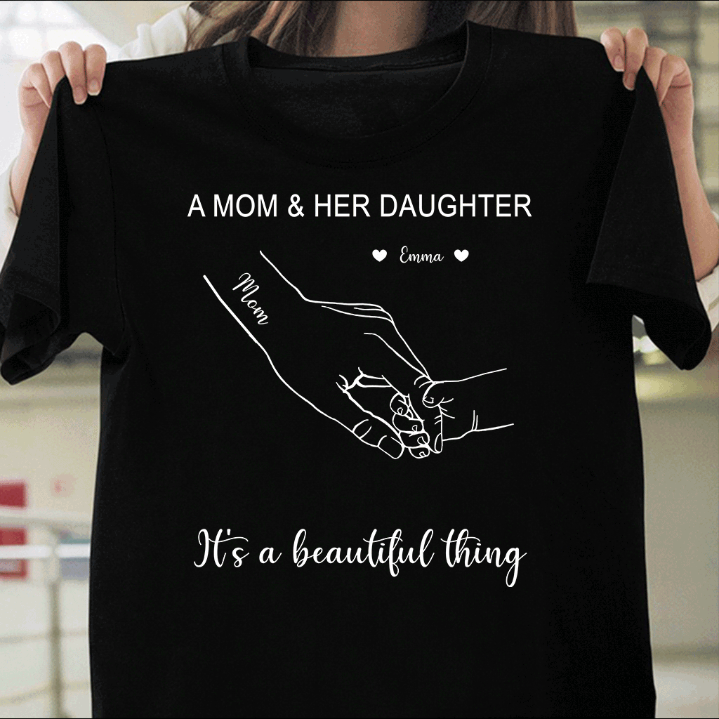 Discover A Mom And Her Children Custom Mother's Day Gift Personalized Mother T-Shirt