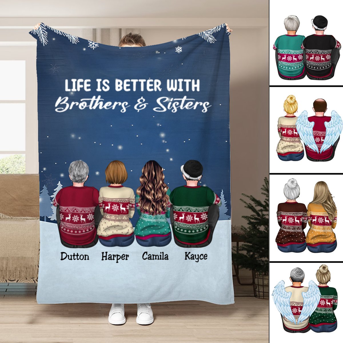Family - The Love Between Brothers & Sisters Is One Of Life's Greatest Blessings - Personalized Blanket