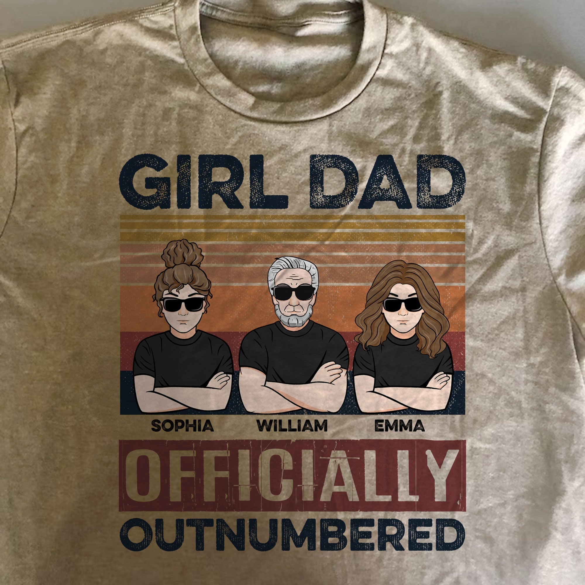 Girl Dad Officially Outnumbered - Personalized Shirt