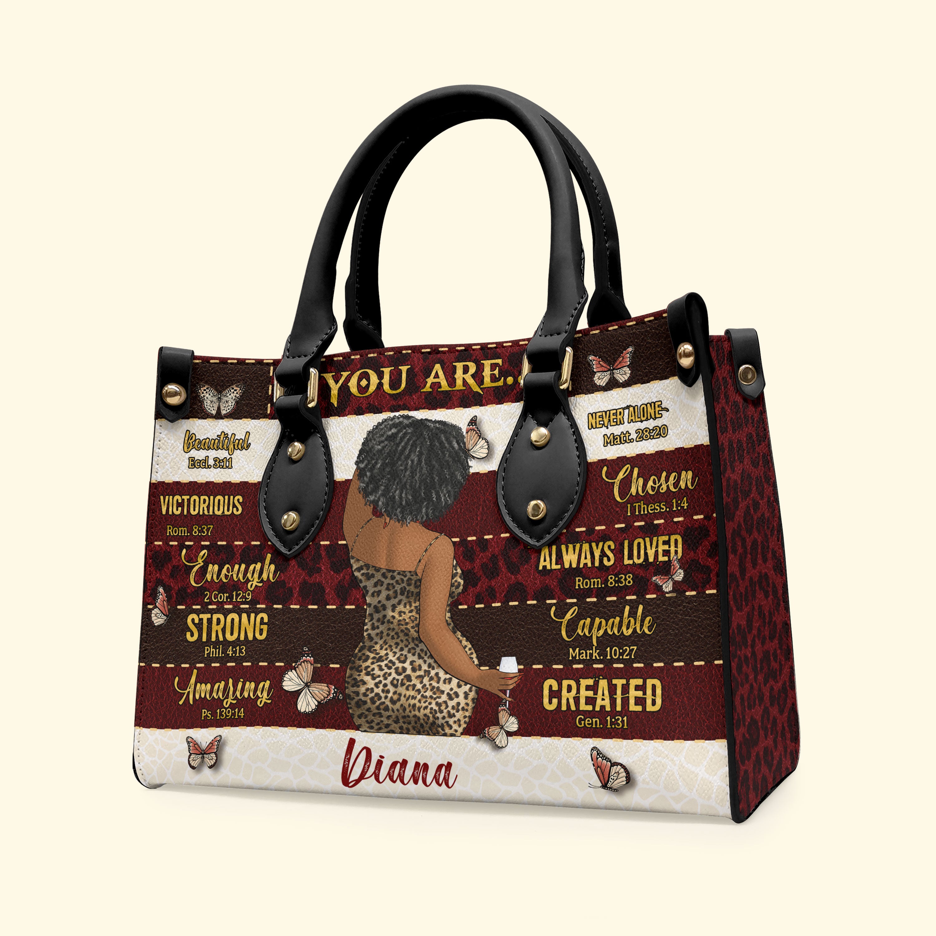 You Are Beautiful Enough Victorious - Personalized Leather Bag