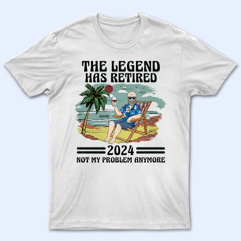 The Legend Has Retired Vintage Retirement Gift For Beach Lovers Personalized T-shirt