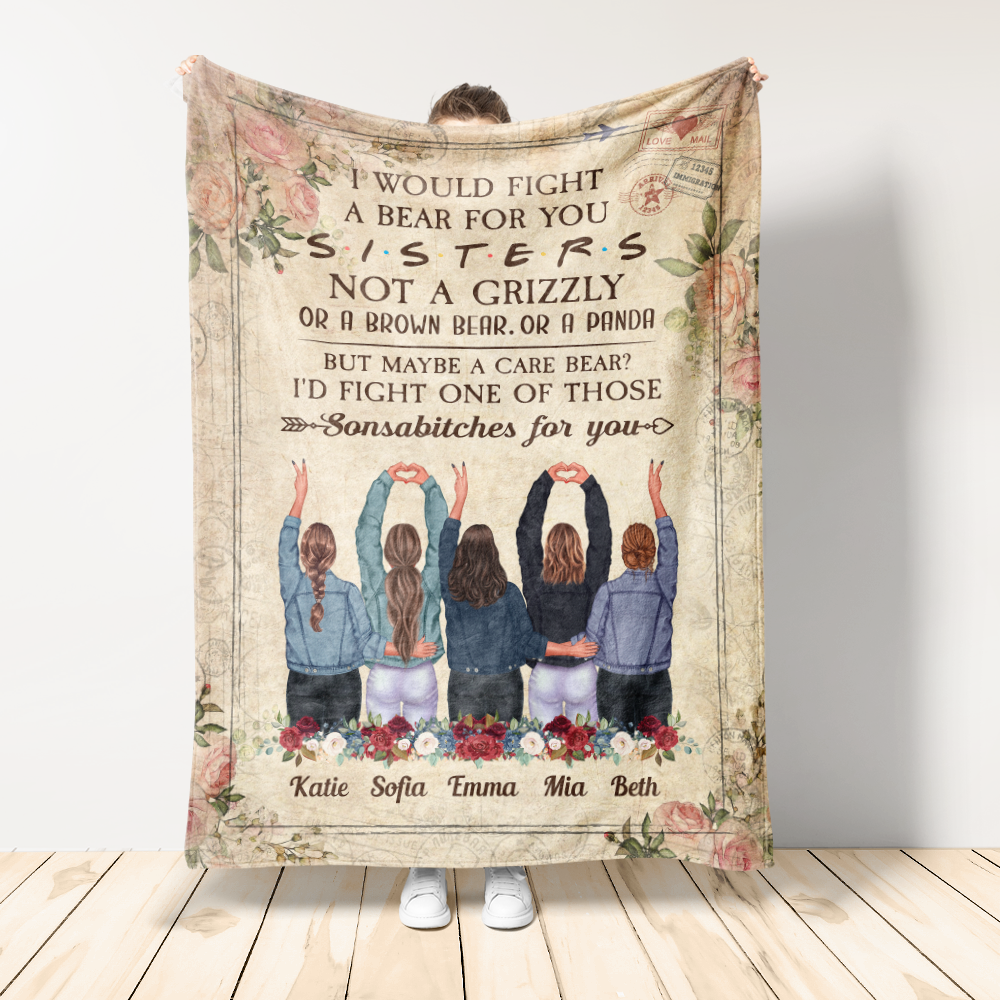 I Would Fight A Bear For You - Personalized Blanket - Birthday Gift For Friends