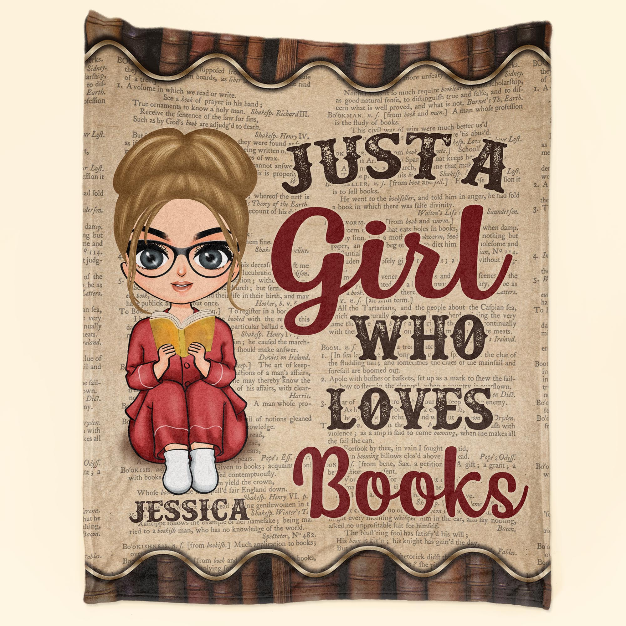 Just A Girl Who Loves Books  - Personalized Blanket