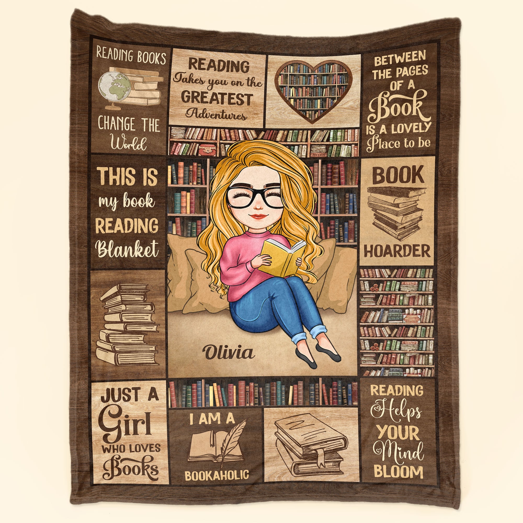 Just A Girl Who Loves Books&nbsp;- Personalized Blanket
