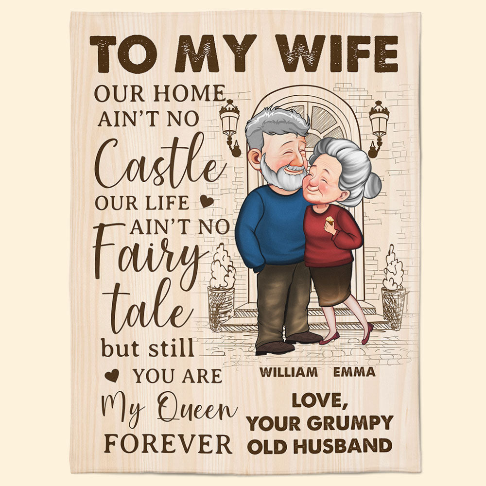 To My Wife Our Home Ain't No Castle - Anniversary Gifts For Her, Wifey Personalized Blanket