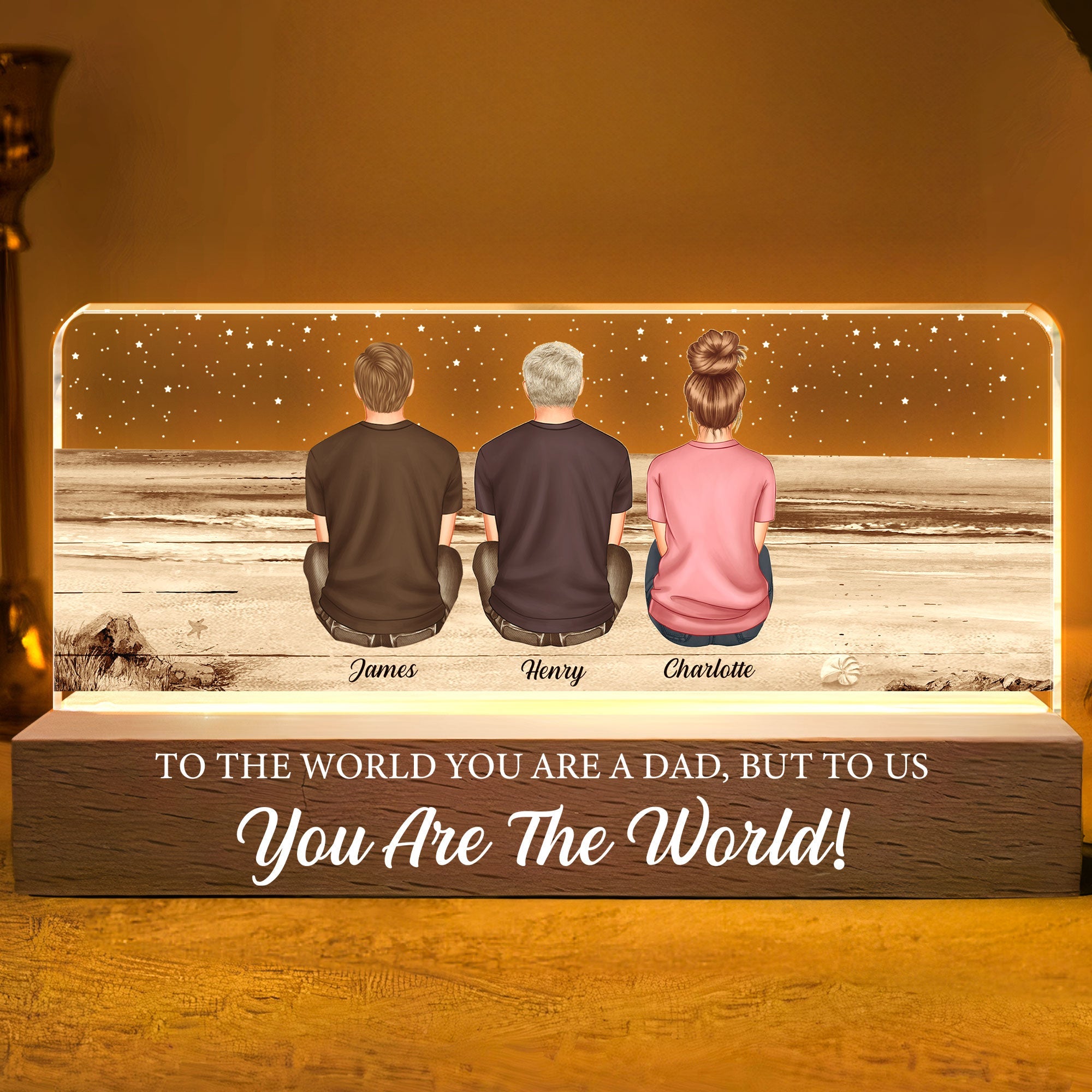 To The World You Are A Dad But To Us You Are The World - Personalized Led Night Light
