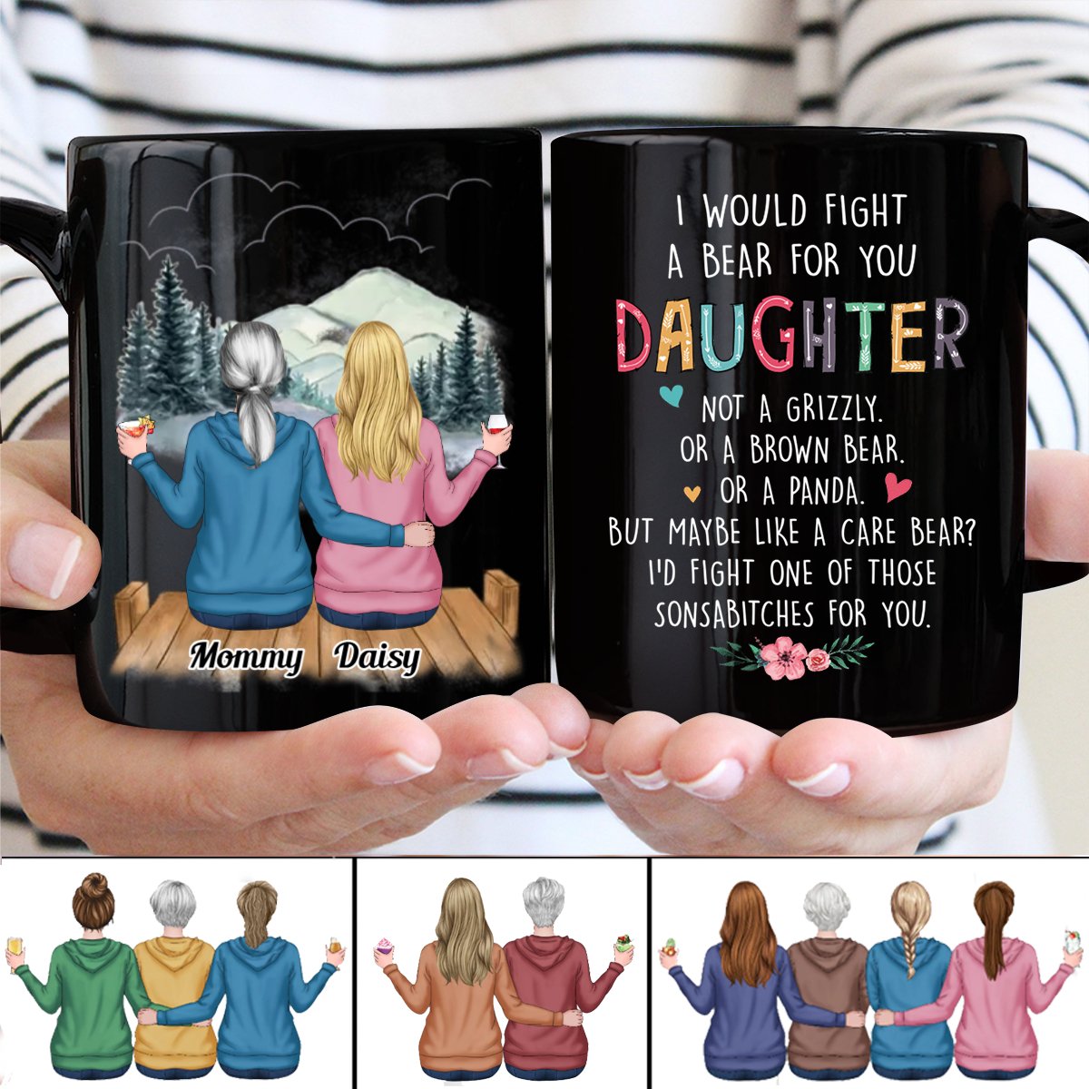 I Would Fight A Bear For You Daughter - Personalized Mug