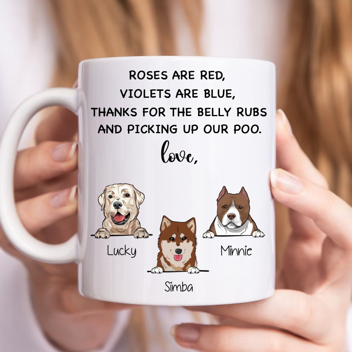 Dog Lovers - Roses Are Red Violets Are Blue - Personalized Mug