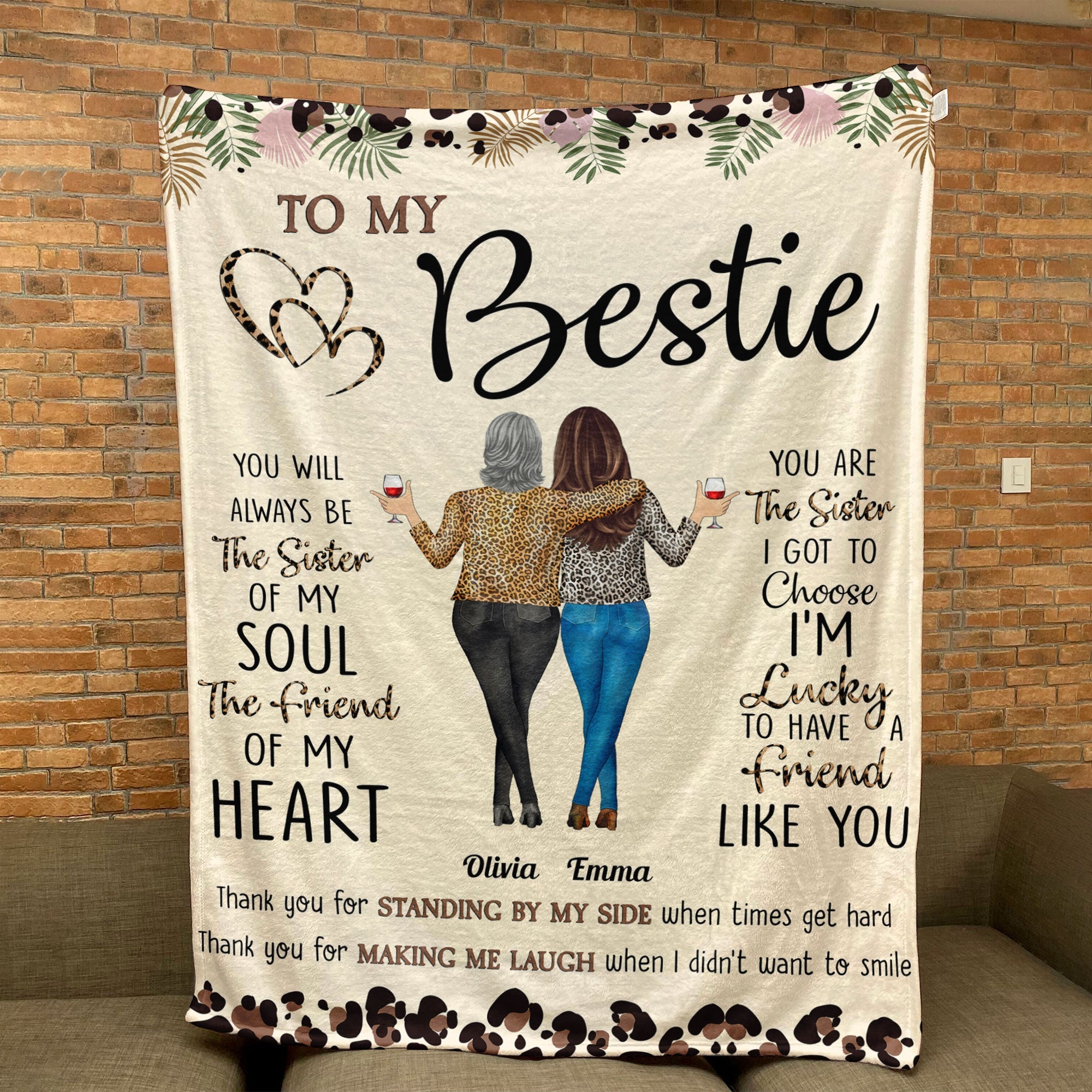 Thank You For Standing By My Side Friendship - Personalized Blanket - Gift For Sisters,