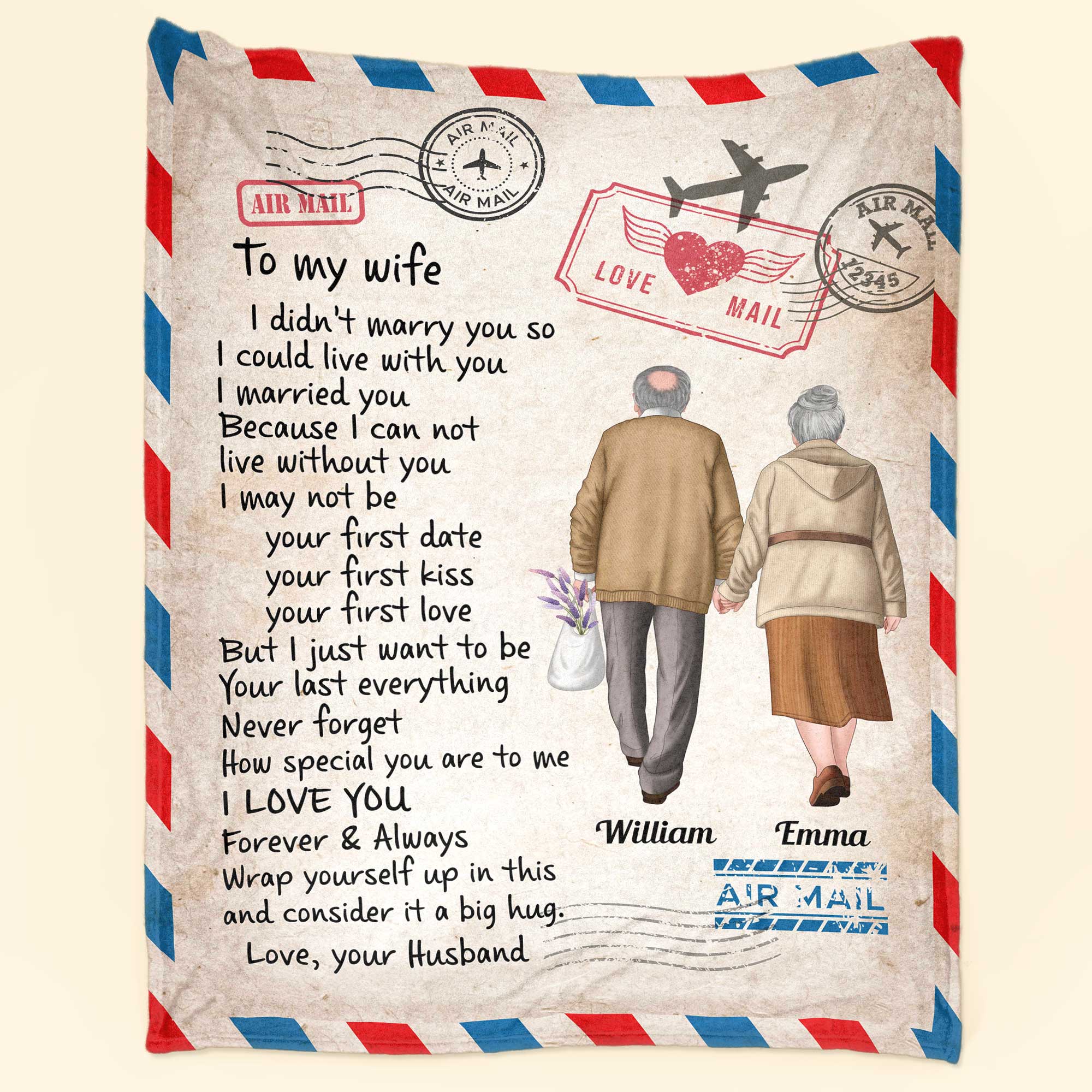 Wrap Yourself Up In This Blanket Old Couple Anniversary Gifts For Wife Personalized Blanket