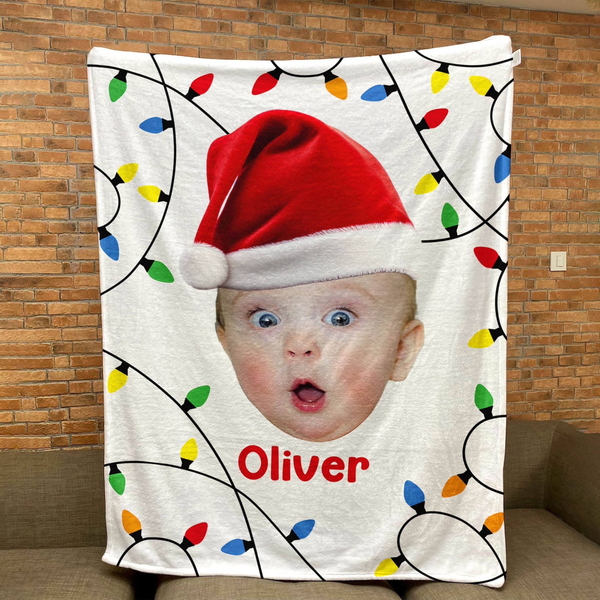 Christmas Lights - Personalized Photo Blanket