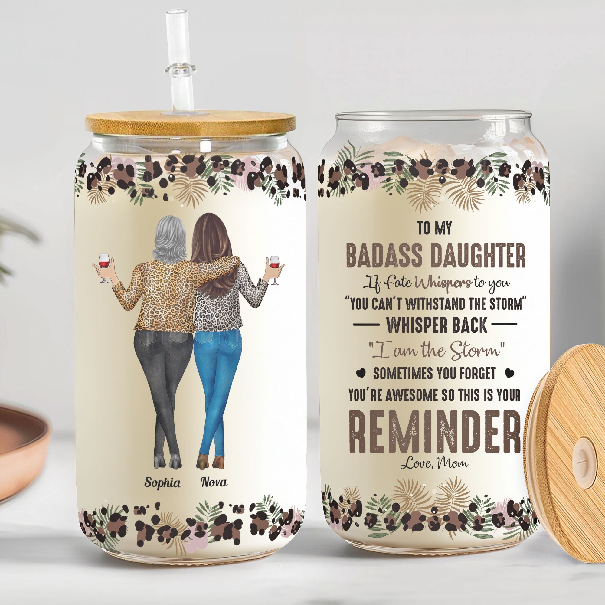 To My Daughter Whisper Back I Am The Storm - Personalized Frosted Tumblers