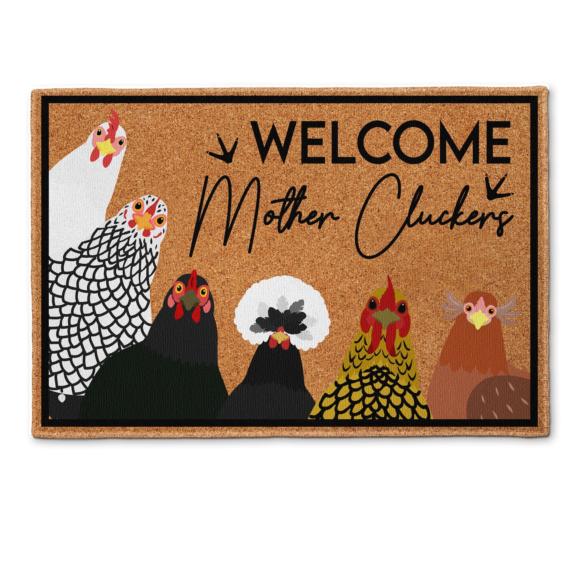 Welcome Mother Cluckers - Personalized Doormat - Funny Home Decor Gift For Farmer