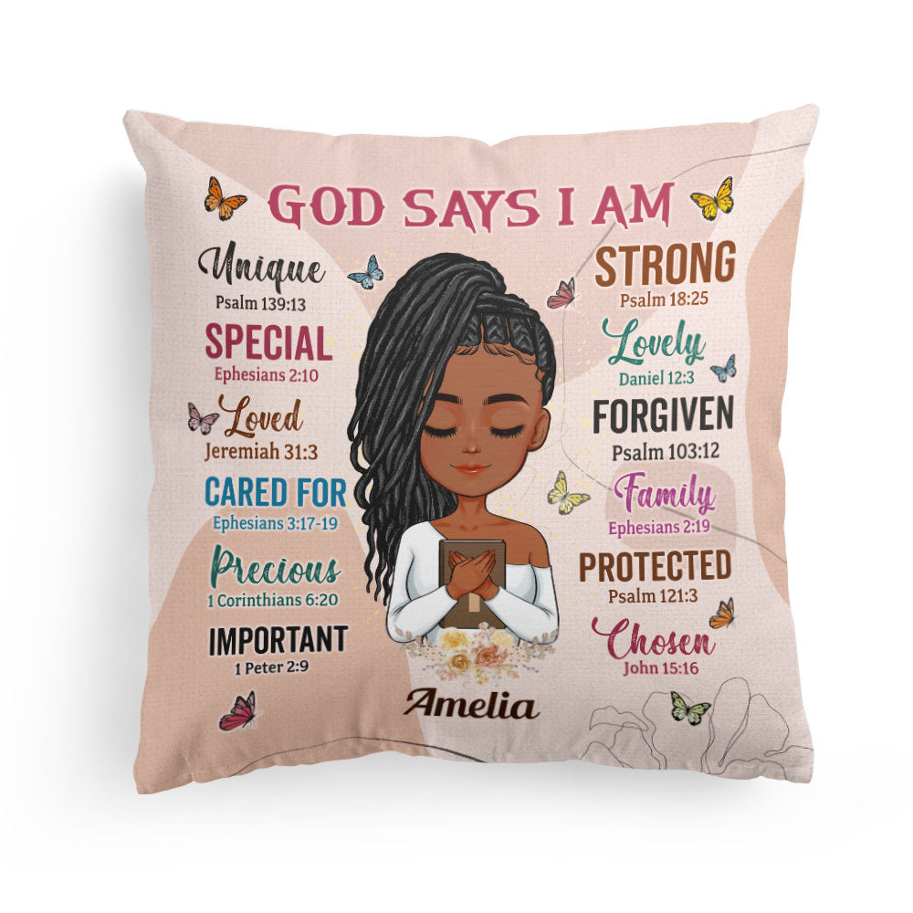 God Says I Am Unique - Personalized Pillow