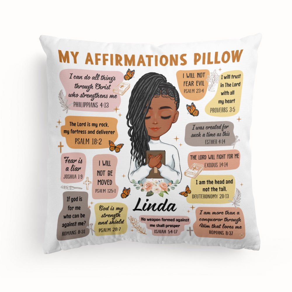 Christian Bible Verse Affirmations - Personalized Pillow