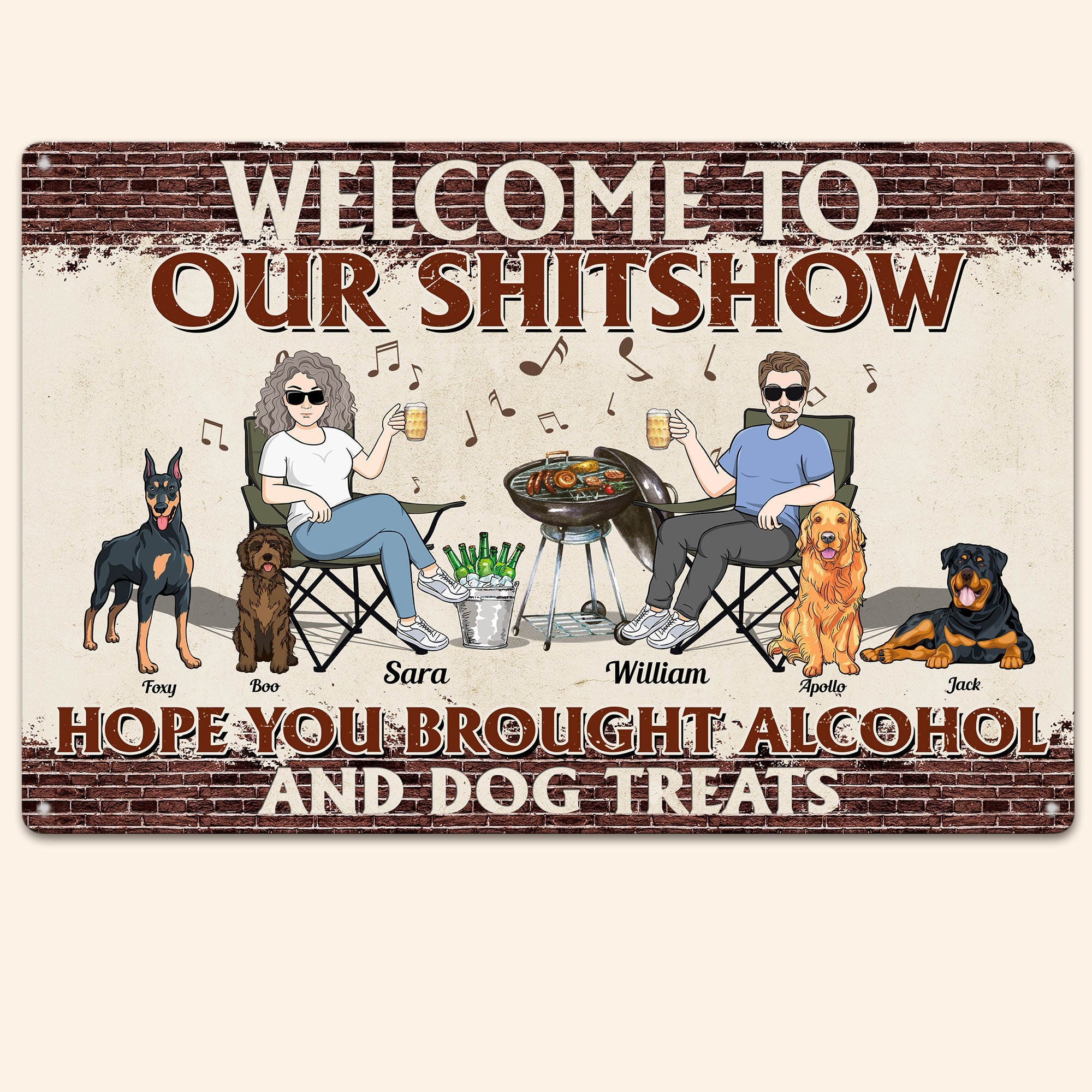 Welcome To Our Shitshow - Personalized Metal Sign
