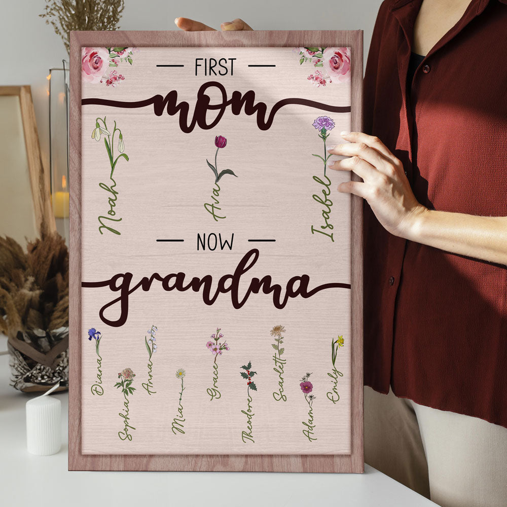 First Mom Now Grandma - Personalized Poster