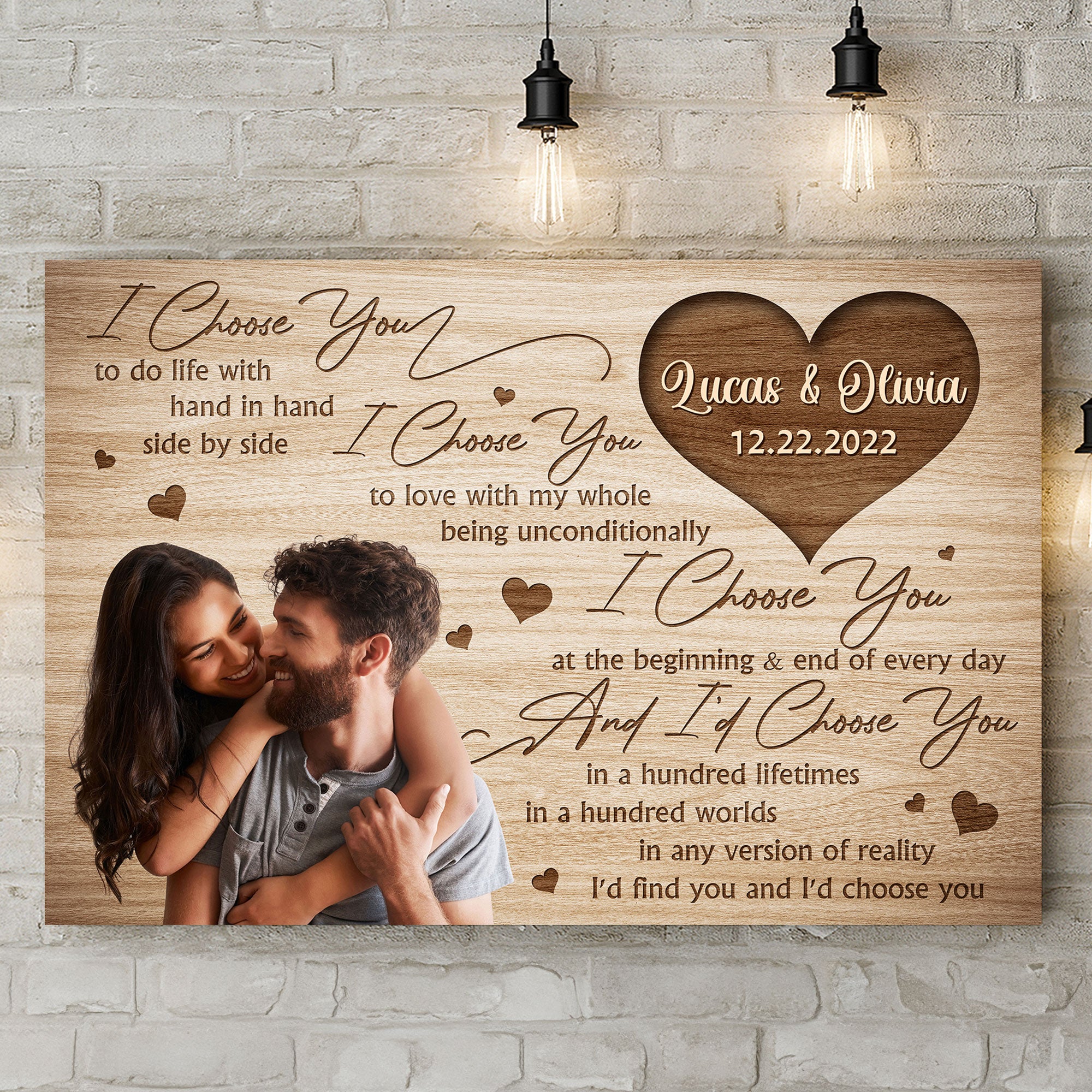 I Choose You - Personalized Photo Wrapped Canvas