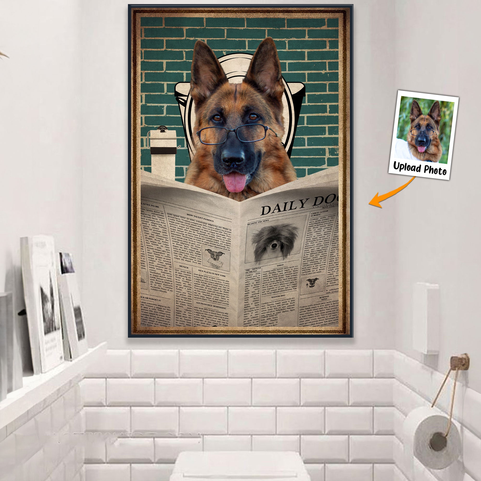 Custom Pet Photo Toilet - Personalized Photo Poster