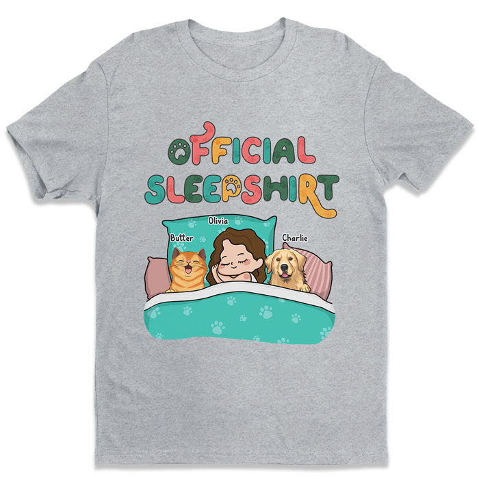 Pets  Sleepshirt - Dog & Cat Personalized Custom Unisex T-shirt - Christmas Gift For Pet Owners, Pet Lovers
