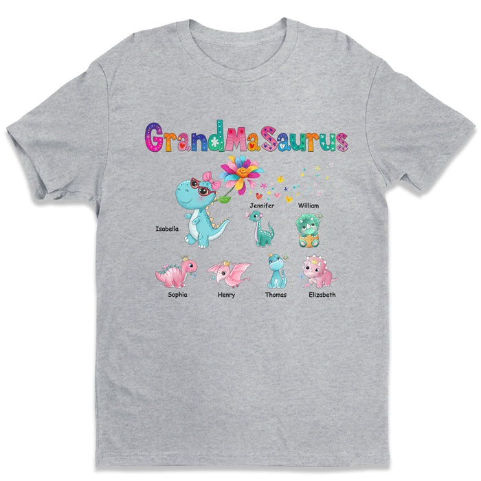 Grandmasaurus &amp; Lil' Cuties - Family Personalized Custom Unisex T-shirt - Mother's Day