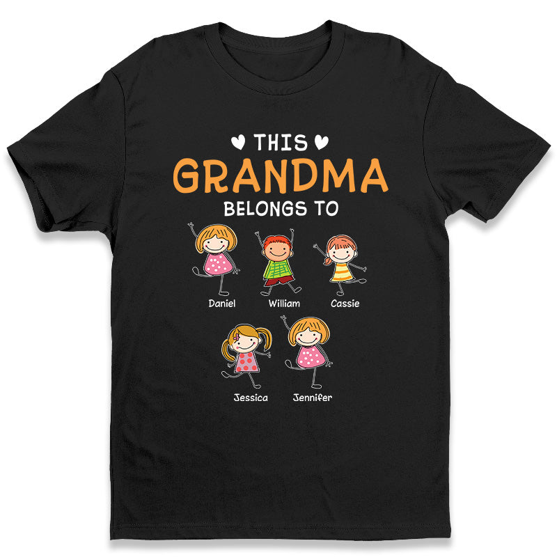 This Awesome Grandpa Belongs To - Family Personalized Custom Unisex T-shirt - Father's Day, Birthday Gift For Grandpa