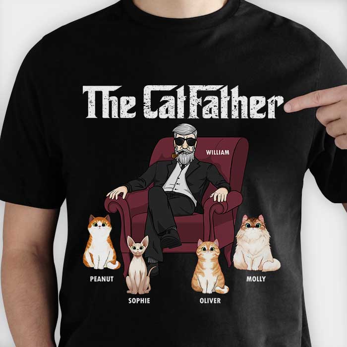 The Cat Father Personalized T-shirt - Gift For Cat Dads