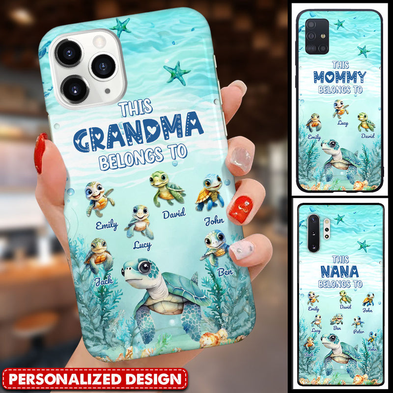 This Grandma Belongs To Kid Turtle Names Personalized Phone Case
