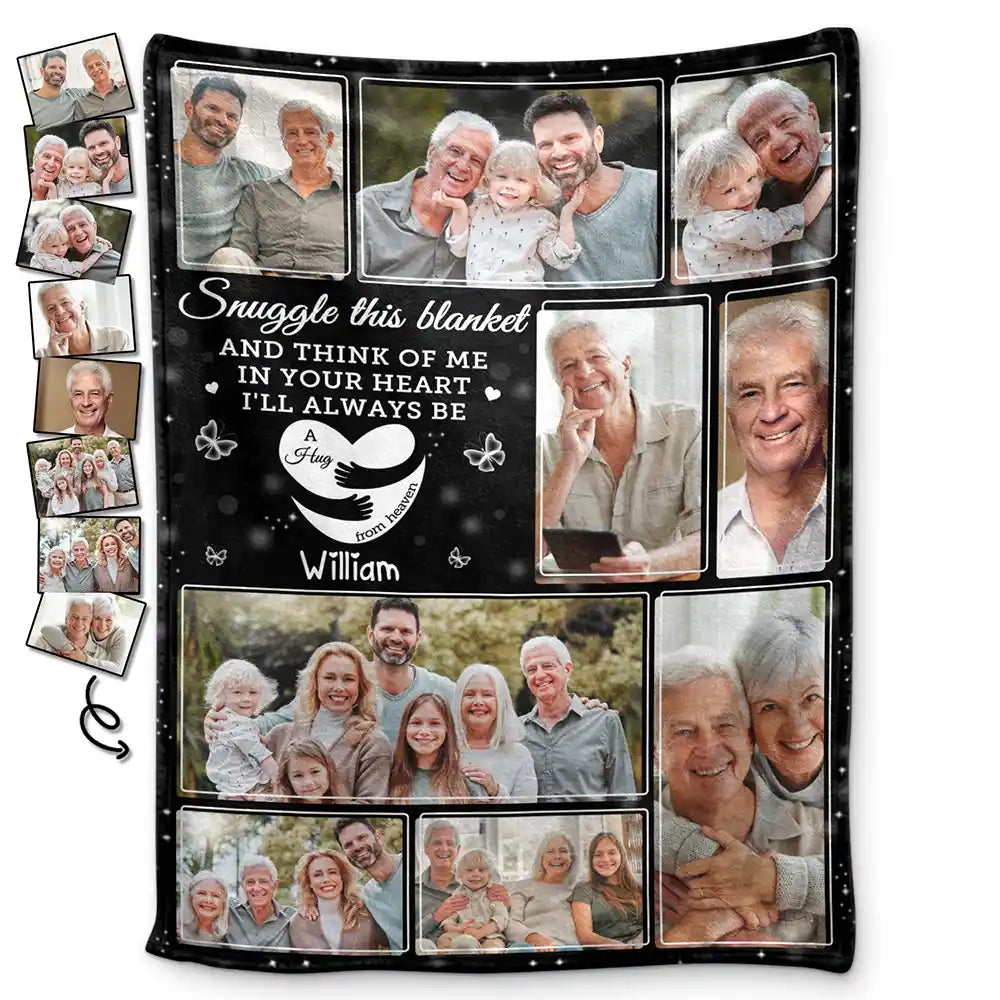 Custom Photo Memorial Think Of Me In Your Heart - Personalized Blanket