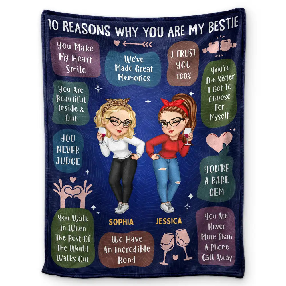 10 Reasons Why You Are My Bestie - Personalized Blanket
