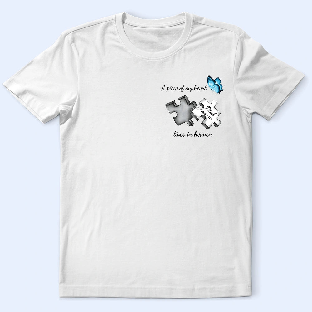 A Piece Of My Heart Lives In Heaven - Personalized Unisex T Shirt