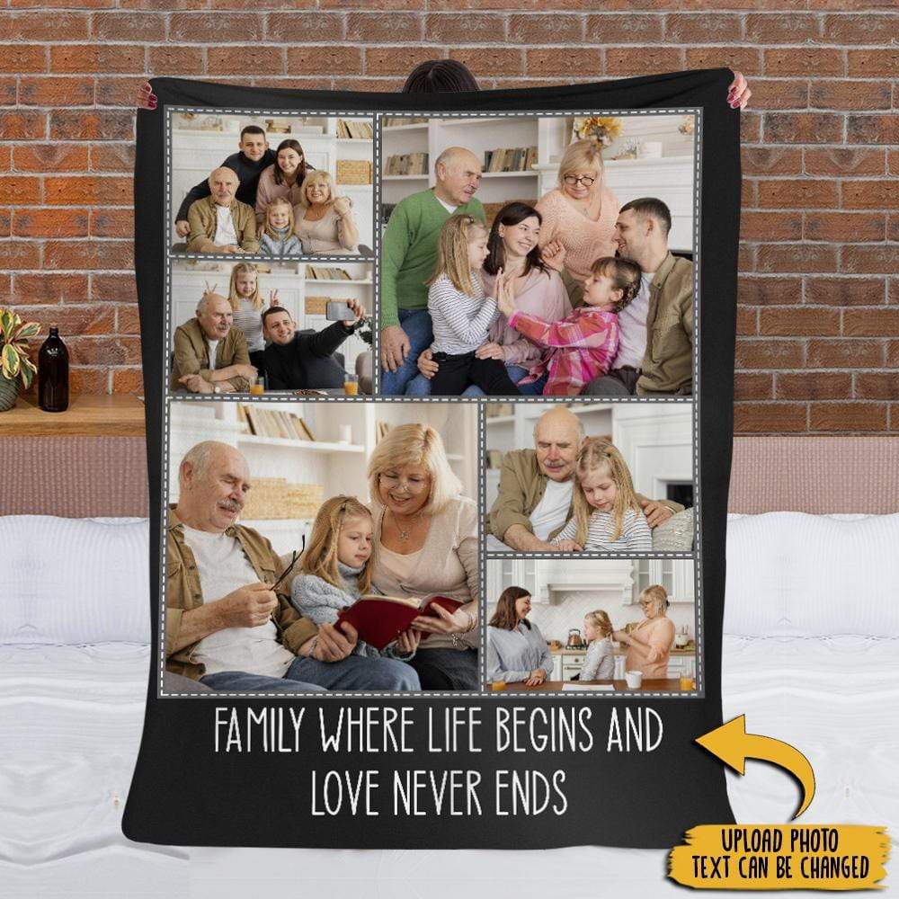 Custom Photo Fleece Blanket, Family Blanket, Besties Blanket