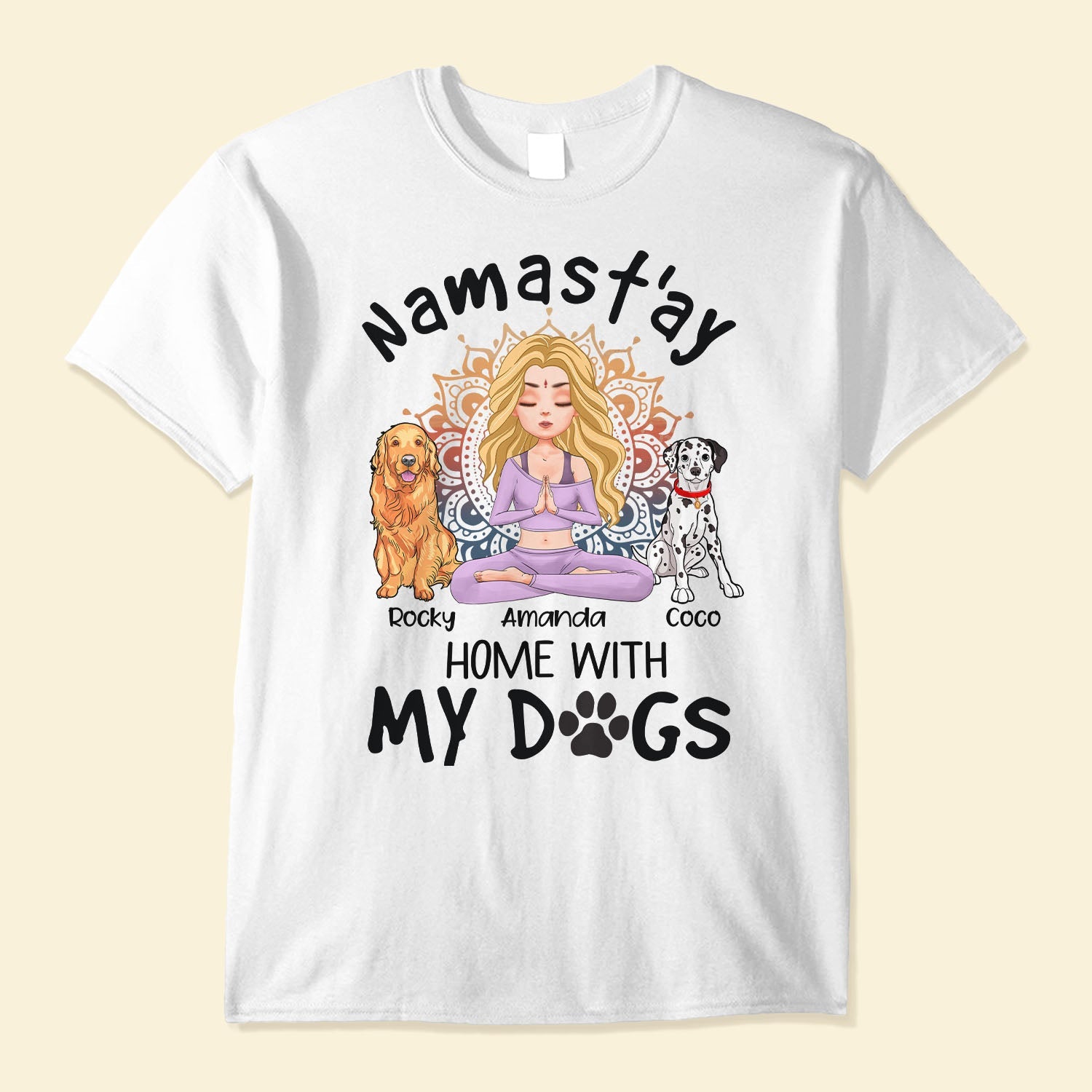 Namast'ay Home With My Dog - Personalized Shirt - Gift For Yoga Lover