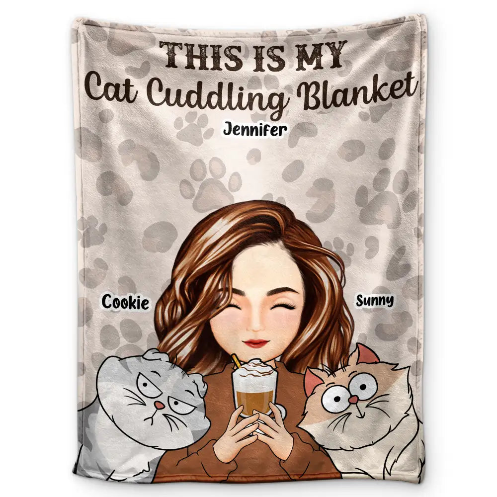 My Cat Dog Cuddling Blanket Peeking - Personalized Blanket