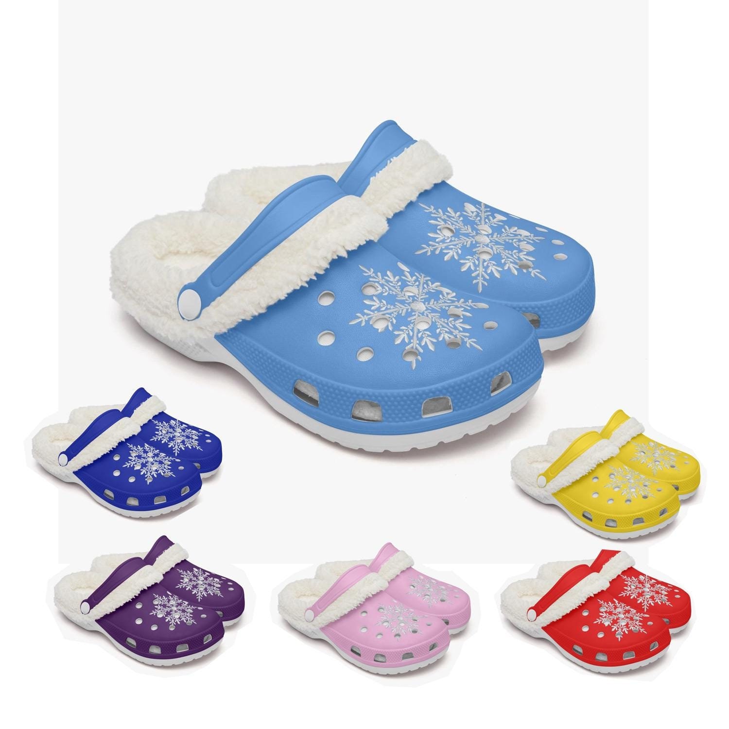 Snowflake Fur Lined Unisex Clogs