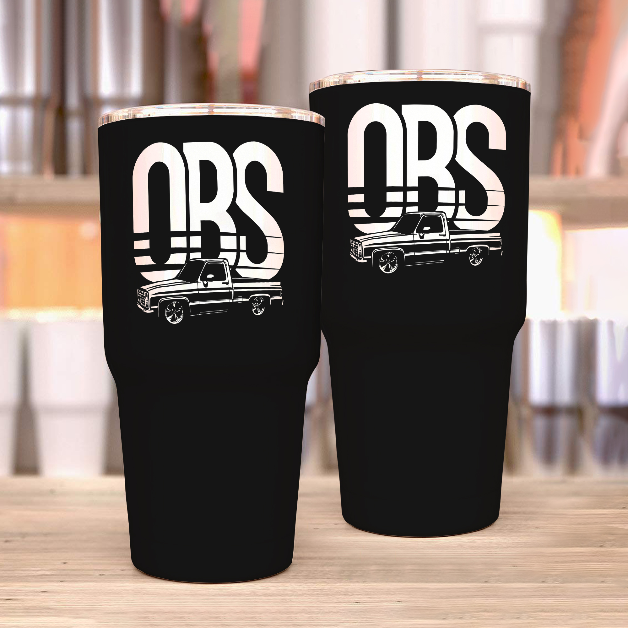 Obs Old Body Style Lowered Truck Vintage Car Show Tumblers 30 Oz