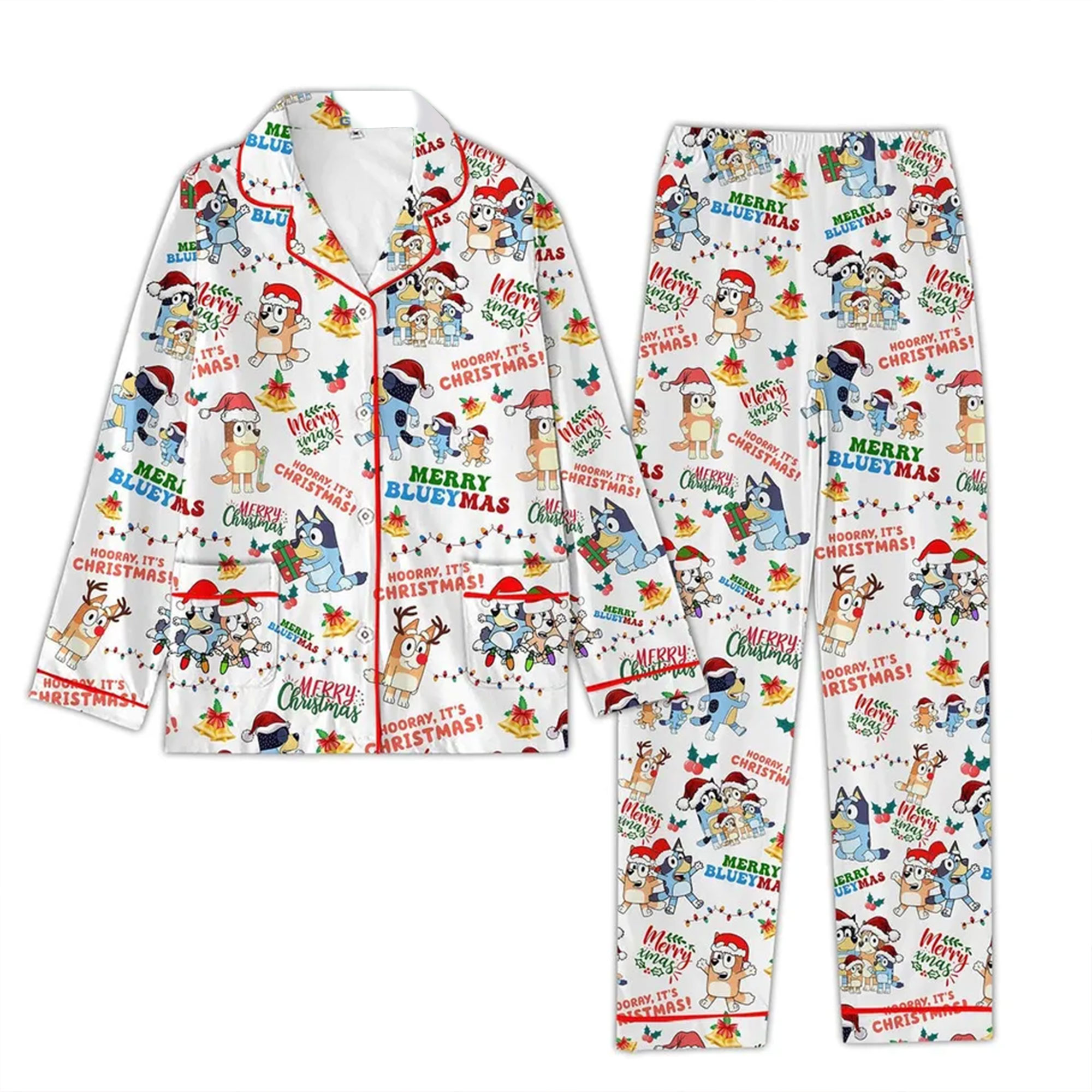 Merry Blueydad Xmas Pajamas Set, Christmas Pajamas