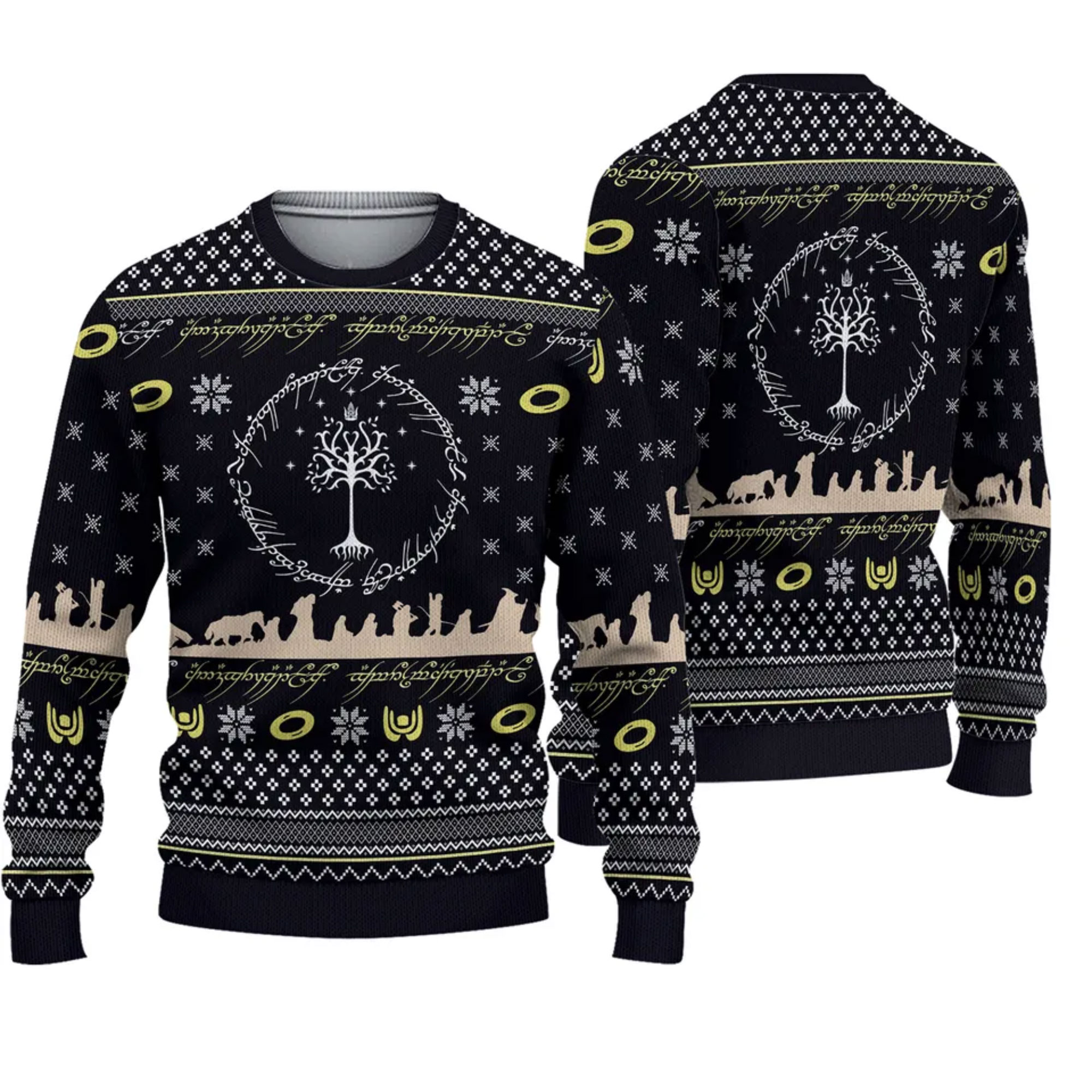 The Lord Of The Rings Burden Christmas Ugly Sweater Party