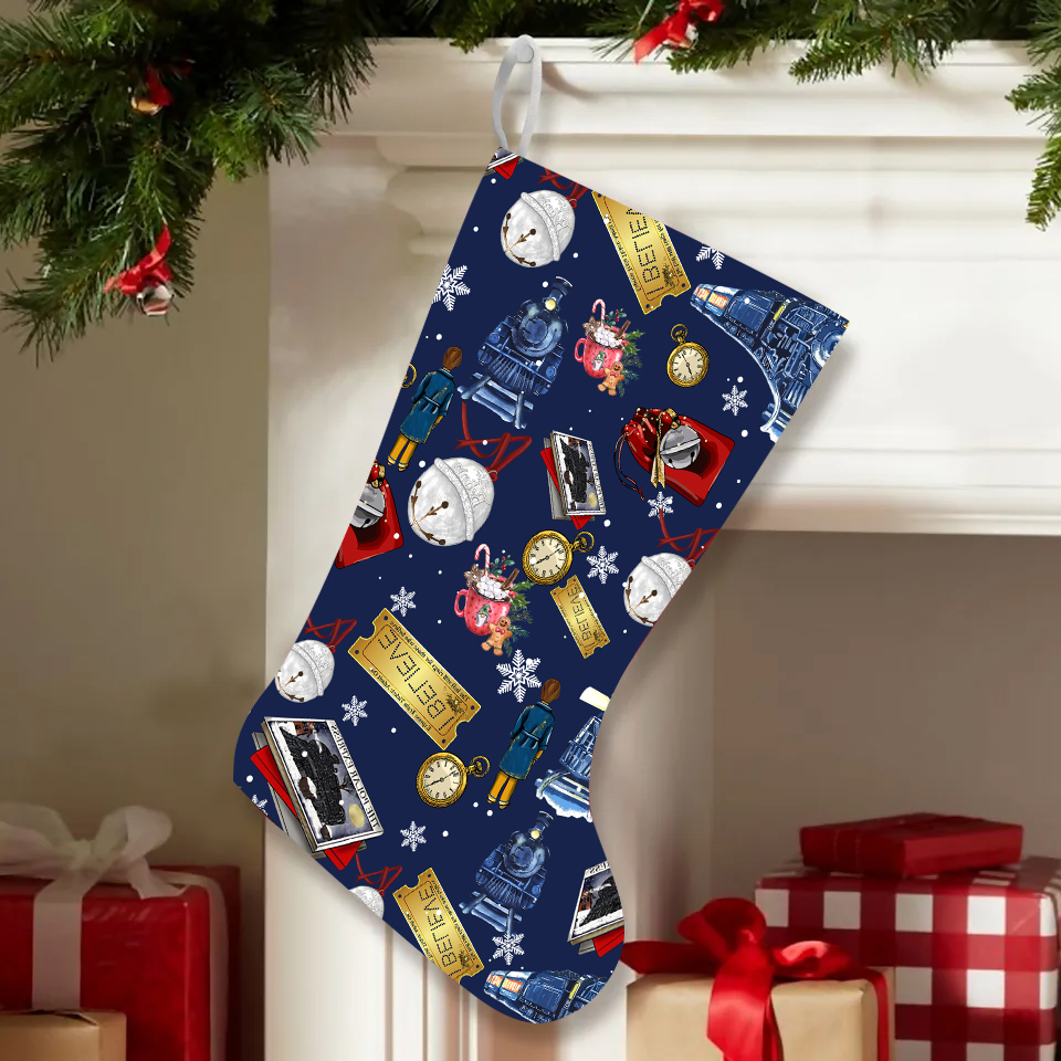 Po-lar Express Christmas Stockings, Christmas Po-lar Express Monogram Xmas Stockings