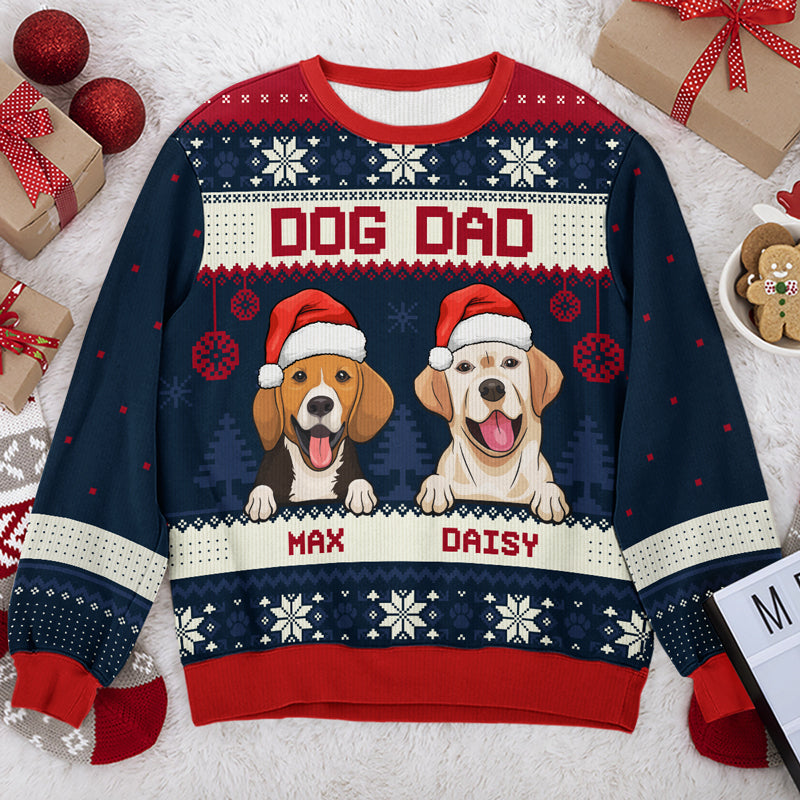 Personalized Ugly Christmas Sweatshirt For Merry Dog Moms And Dads